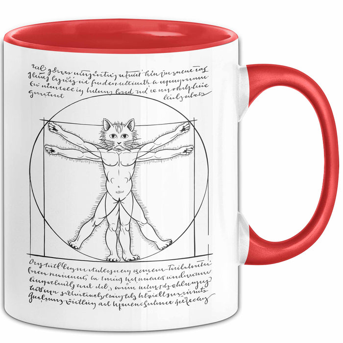 Katzen Tierliebhaber Tasse Geschenk Lustige Geschenkidee Spruch Rot Trendation