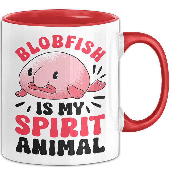 Blobfisch Tasse Geschenk Blobfish Geschenkidee Fan Lustig Humor Becher Rot Trendation