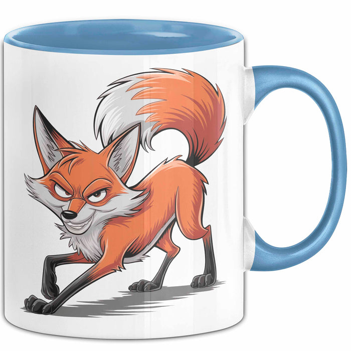 Fuchs Liebhaber Tasse Geschenkidee Schlauer Tierfan Geschenkidee Lustig Blau Trendation