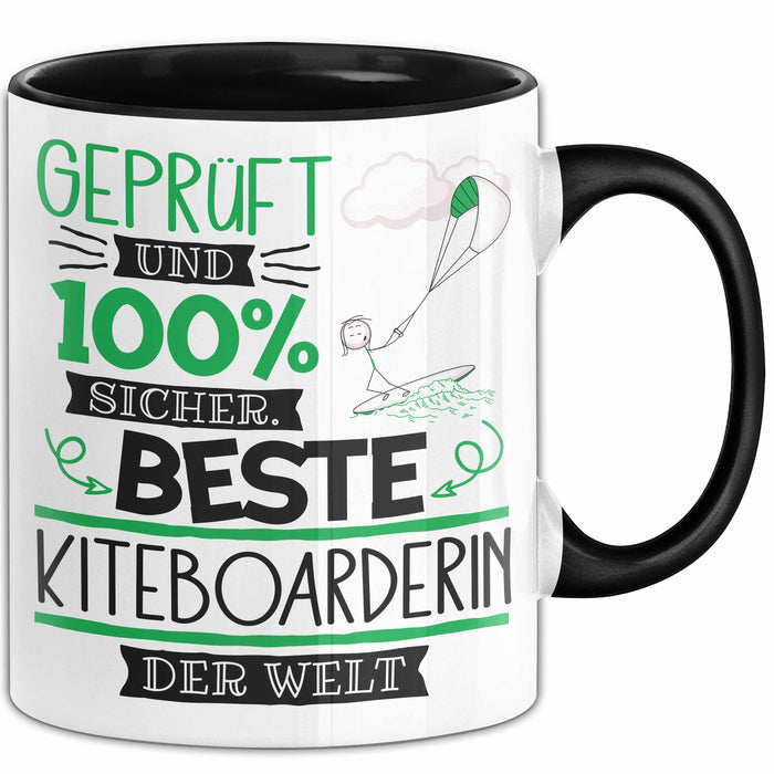 Beste Kiteboarderin Der Welt Tasse Geschenk für Eine Kiteboarderin Geprüft Und Sicher Geschenkidee Geburtstag Weihnachten Trendation