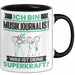 Musikjournalist Tasse Geschenk für Musikjournalist Geburtstag Lustiger Spruch Kaffee-Becher Was Ist Deine Superkraft Schwarz Trendation