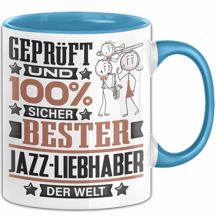 Jazz-Liebhaber Geschenk Lustiger Spruch für Jazz-Liebhaber Geschenkidee Bester Jazz-Liebhaber Der Welt Blau Trendation