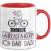 Geschenk für Fahrradfahrerin Tasse Lustige Geschenkidee Geburtstag Ich Bin Fahrradfahrerin Ich Darf Das Rot Trendation