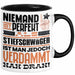 Stiefschwäger Geschenk Tasse Lustige Geschenkidee für Stiefschwäger Geburtstag Kaffee-Becher Niemand Ist Perfekt Aber Als Stiefschwäger Ist Man Nah Dran Schwarz Trendation
