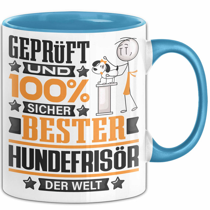 Hundefrisör Geschenk Lustiger Spruch für Hundefrisör Geschenkidee Bester Hundefrisör Der Welt Blau Trendation