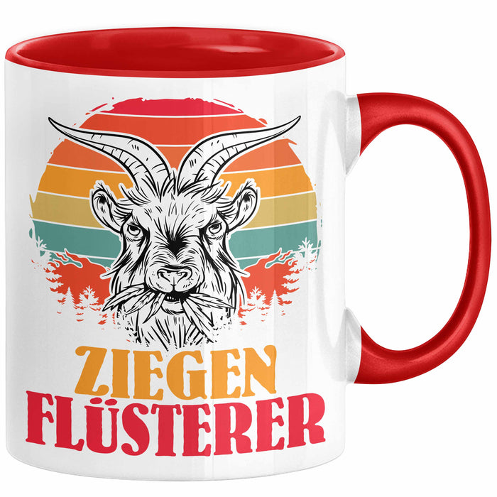 Ziegen Hirte Geschenk Tasse Ziegen Flüsterer Geschenkidee Ziegen-Liebhaber Kaffee-Becher Rot Trendation