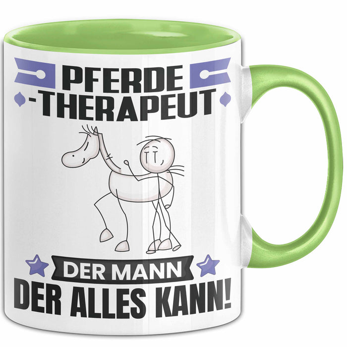 Pferdetherapeut Tasse Geschenk für Pferdetherapeut Der Mann Der Alles Kann Geschenkidee zum Geburtstag Grün Trendation