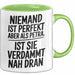 Petra Tasse Geschenk Niemand Ist Perfekt Petra Verdammt Nah Dran Geschenkidee Grün Trendation