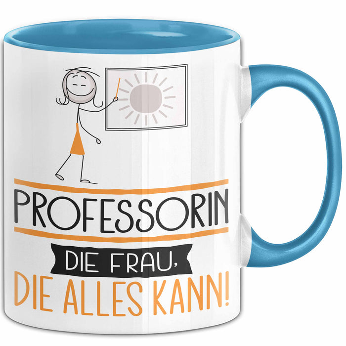 Professorin Geschenk Tasse Becher Die Frau Die Allen Kann Geschenkidee für eine Professorin Lustig Blau Trendation