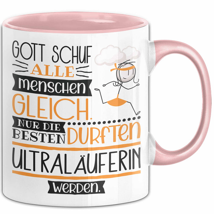Ultraläuferin Geschenk Becher Tasse Gott Schuf Alle Menschen Gleich Nur Die Besten Durfeten Ultraläuferin Werden Geschenkidee Lustig Rosa Trendation