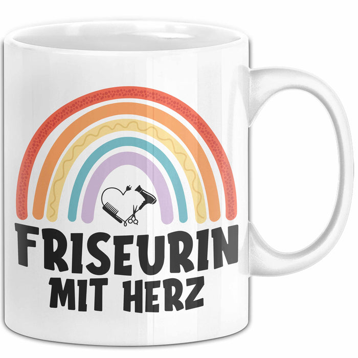 Friseurin Tasse Geschenk Friseurin Mit Herz Frisörin Geschenkidee Weiß Trendation