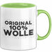 Wolle Tasse Original 100% Wolle Geschenk Grün Trendation