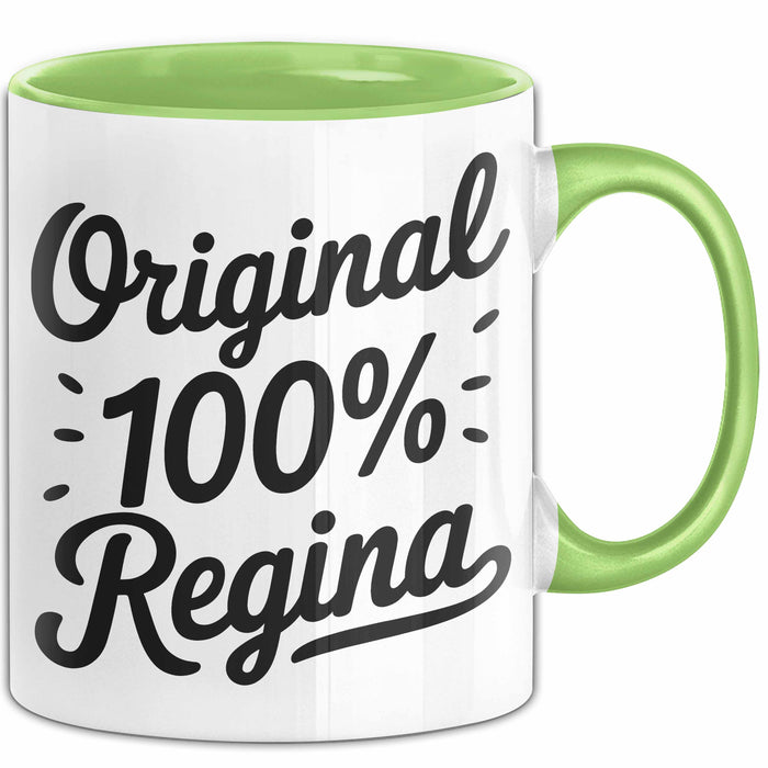 Regina Tasse Geschenk Original 100% Regina Geschenkidee Geburtstag Grün Trendation