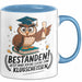 Abschluss Tasse Geschenkidee Lizenz Klugscheißen Absolvent Blau Trendation