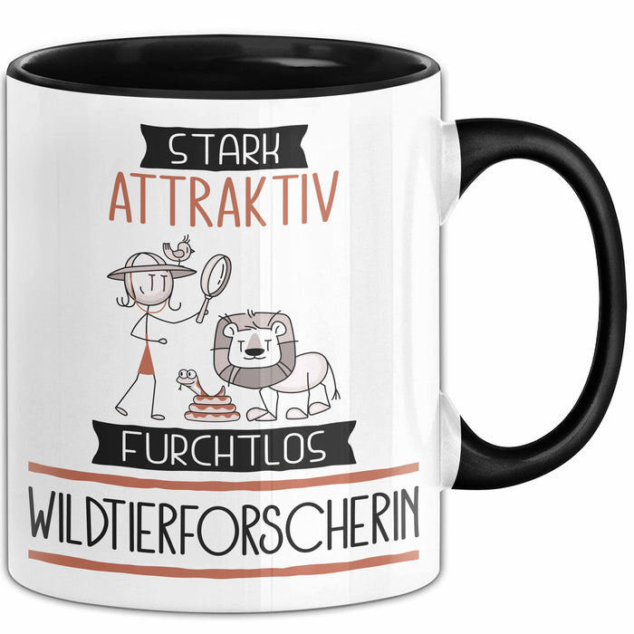 Wildtierforscherin Tasse Geschenk Becher Stark Attraktiv Furchtlos Wildtierforscherin Lustige Geschenkidee Trendation
