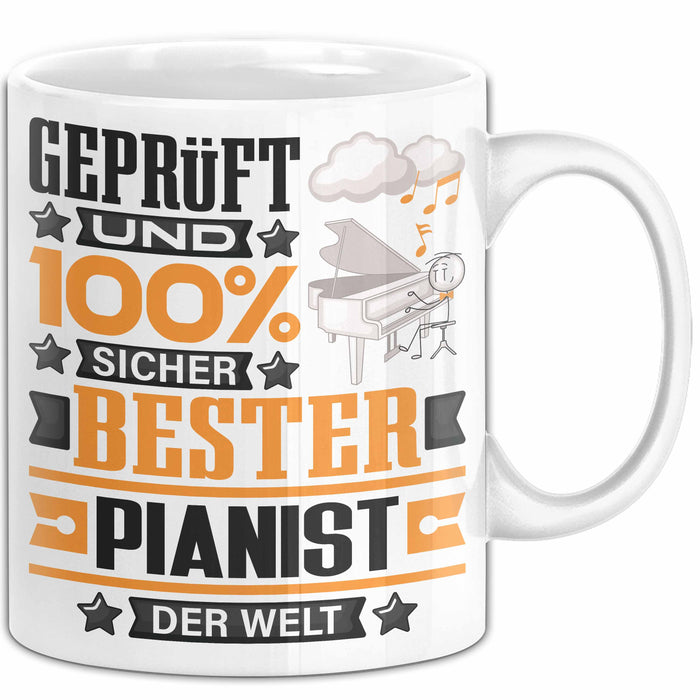 Pianist Geschenk Lustiger Spruch für Pianist Geschenkidee Bester Pianist Der Welt Weiß Trendation