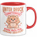 Sarkastischer Teddybär Tasse Geschenk Lustige Geschenkidee Unter Druck Arbeite Ich Am Besten Rot Trendation