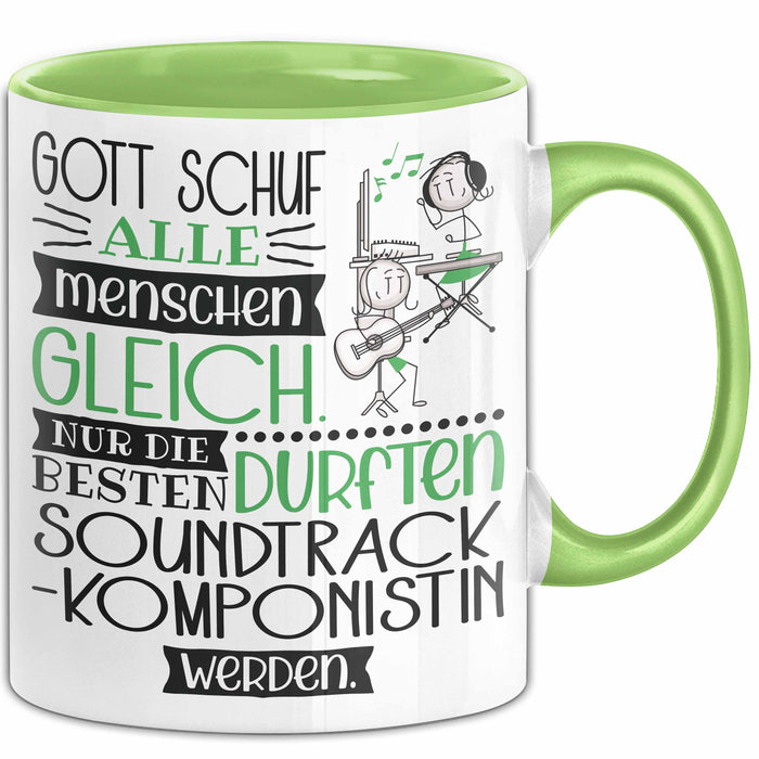 Soundtrack-Komponistin Geschenk Becher Tasse Gott Schuf Alle Menschen Gleich Nur Die Besten Durfeten Soundtrack-Komponistin Werden Geschenkidee Lustig Grün Trendation