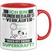 Hundebedarfsverkäufer Tasse Geschenk für Hundebedarfsverkäufer Geburtstag Lustiger Spruch Kaffee-Becher Was Ist Deine Superkraft Rot Trendation