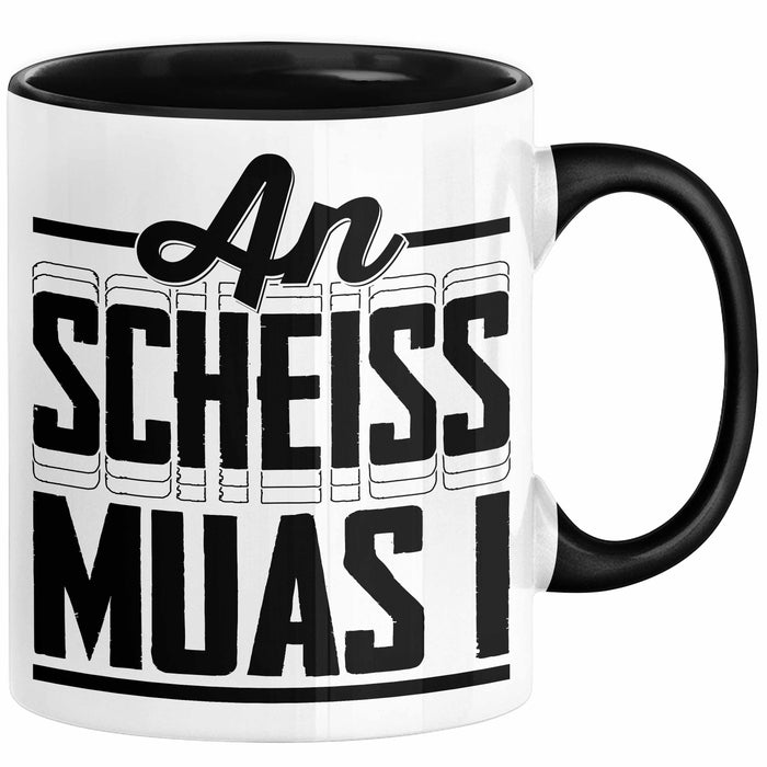 Bayern Tasse Geschenk Witz Bayer Boarisch Witz Spruch Kaffee-Tasse Geschenkidee Schwarz Trendation