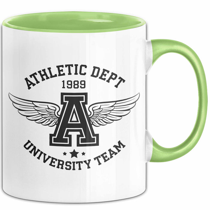 Sportabteilung Universitätsmannschaft Tasse Geschenk Lustige Geschenkidee Spruch Grün Trendation