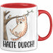 Katze Spatz Tasse Geschenk Grafik Halte Durch Geschenkidee Kaffee-Becher Rot Trendation
