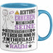 Pferderennen-Enthusiast Geschenk Tasse Lustiger Spruch Erheben Sie Sich Der Pferderennen-Enthusiast Betritt den Raum Blau Trendation