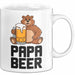 Papa Vatertag Tasse Becher Geschenk Lustige Geschenkidee Spruch Papa Bierbär Weiß Trendation