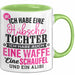 Lustige Tasse Geschenk Hübsche Tochter Waffe Schaufel Spruch Grün Trendation