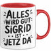 Sigrid Tasse Geschenk Alles Ist Gut Sigrid Ist Jetz Da Geschenkidee Becher mit Name Rot Trendation