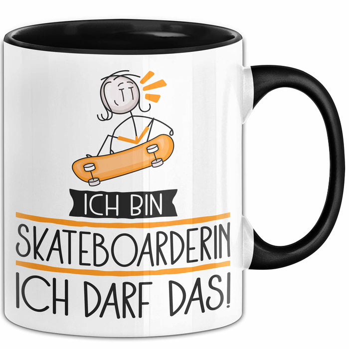 Geschenk für Skateboarderin Tasse Lustige Geschenkidee Geburtstag Ich Bin Skateboarderin Ich Darf Das Trendation