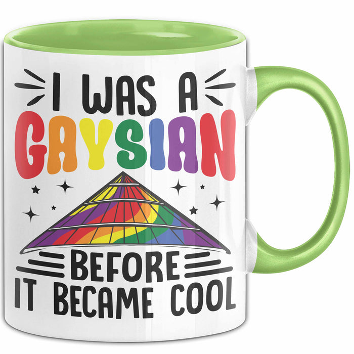Asiate Schwul Tasse Geschenk I Was Gaysian Before It Became Cool Geschenkidee Lgbtq Gay Lesbian Becher Grün Trendation