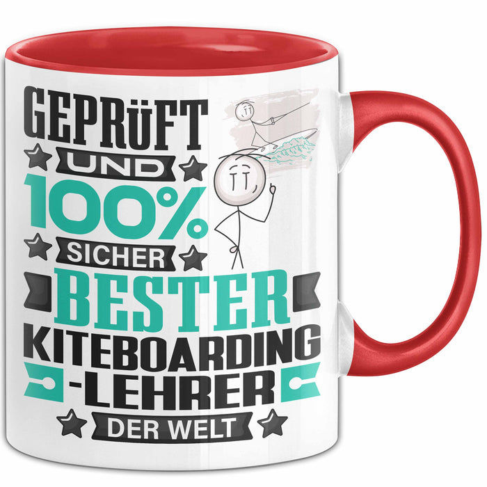Kiteboarding-Lehrer Geschenk Lustiger Spruch für Kiteboarding-Lehrer Geschenkidee Bester Kiteboarding-Lehrer Der Welt Rot Trendation
