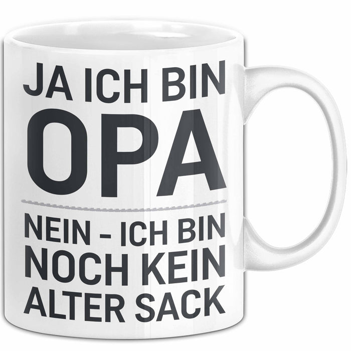 Opa Tasse Geschenk Ja Ich Bin Opa Aber Kein Alter Mann Geschenkidee Vatertag Weiß Trendation