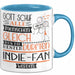 Indie-Fan Geschenk Becher Tasse Gott Schuf Alle Menschen Gleich Nur Die Besten Durfeten Indie-Fan Werden Geschenkidee Lustig Blau Trendation