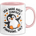 Pinguin Tier Tasse Geschenk Lustige Geschenkidee Spruch Ich Mag Halt Einfach Pinguine Rosa Trendation
