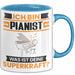 Pianist Tasse Geschenk für Pianist Geburtstag Lustiger Spruch Kaffee-Becher Was Ist Deine Superkraft Blau Trendation