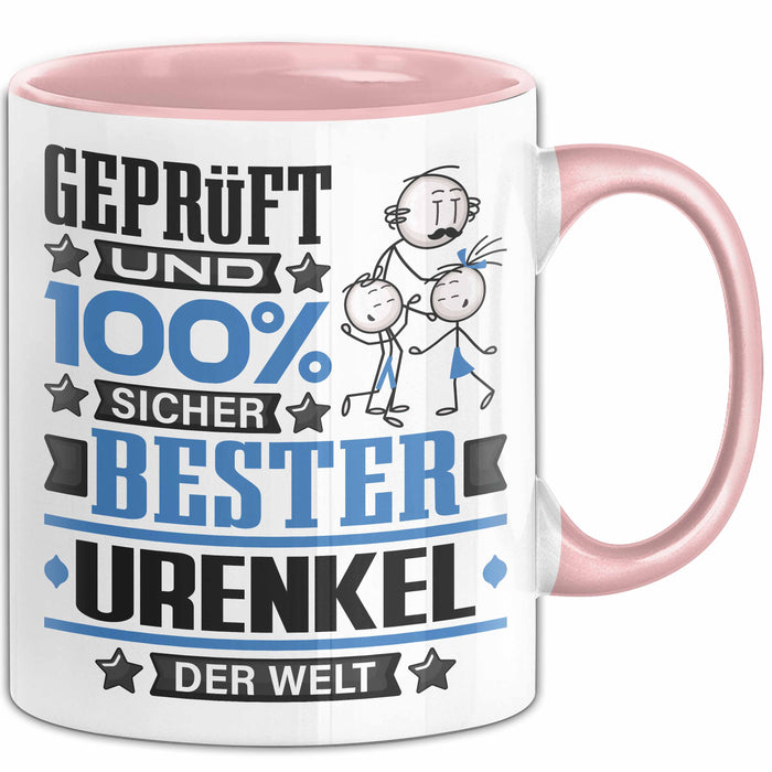 Urenkel Geschenk Lustiger Spruch für Urenkel Geschenkidee Bester Urenkel Der Welt Rosa Trendation