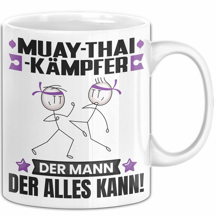 Muay-Thai-Kämpfer Tasse Geschenk für Muay-Thai-Kämpfer Der Mann Der Alles Kann Geschenkidee zum Geburtstag Weiß Trendation