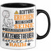 Katzenbetreuer Geschenk Tasse Lustiger Spruch Erheben Sie Sich Der Katzenbetreuer Betritt den Raum Schwarz Trendation