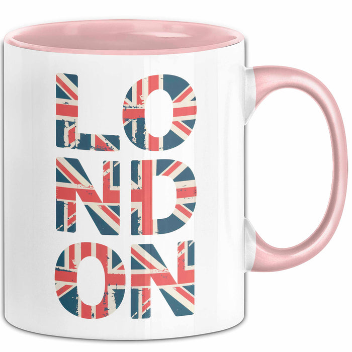 England Flagge London Tasse Geschenk Lustige Geschenkidee Spruch Rosa Trendation