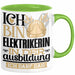 Elektrikerin Ausbildung Start Geschenk Tasse Ich Bin Elektrikerin In Der Ausbildung Ich Darf Das Kaffee-Becher Geschenkidee Grün Trendation