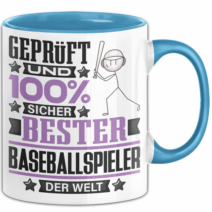 Baseballspieler Geschenk Lustiger Spruch für Baseballspieler Geschenkidee Bester Baseballspieler Der Welt Blau Trendation