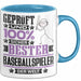 Baseballspieler Geschenk Lustiger Spruch für Baseballspieler Geschenkidee Bester Baseballspieler Der Welt Blau Trendation
