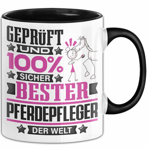 Pferdepfleger Geschenk Lustiger Spruch für Pferdepfleger Geschenkidee Bester Pferdepfleger Der Welt Schwarz Trendation