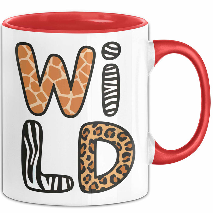 Wilde Tiere Tasse Geschenk Lustige Geschenkidee Spruch Wild Rot Trendation