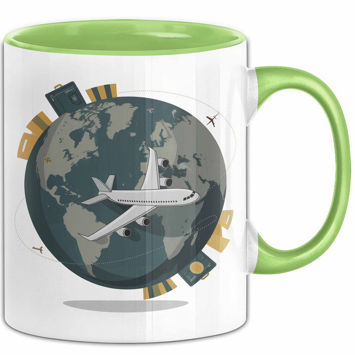 Reisender Tasse Geschenkidee für Abenteuerlustige Grün Trendation