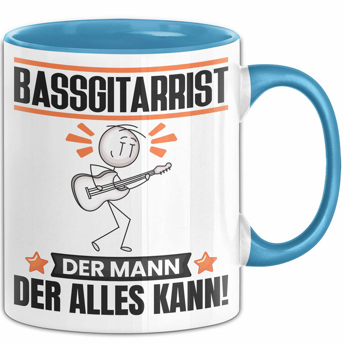 Bassgitarrist Tasse Geschenk für Bassgitarrist Der Mann Der Alles Kann Geschenkidee zum Geburtstag Blau Trendation