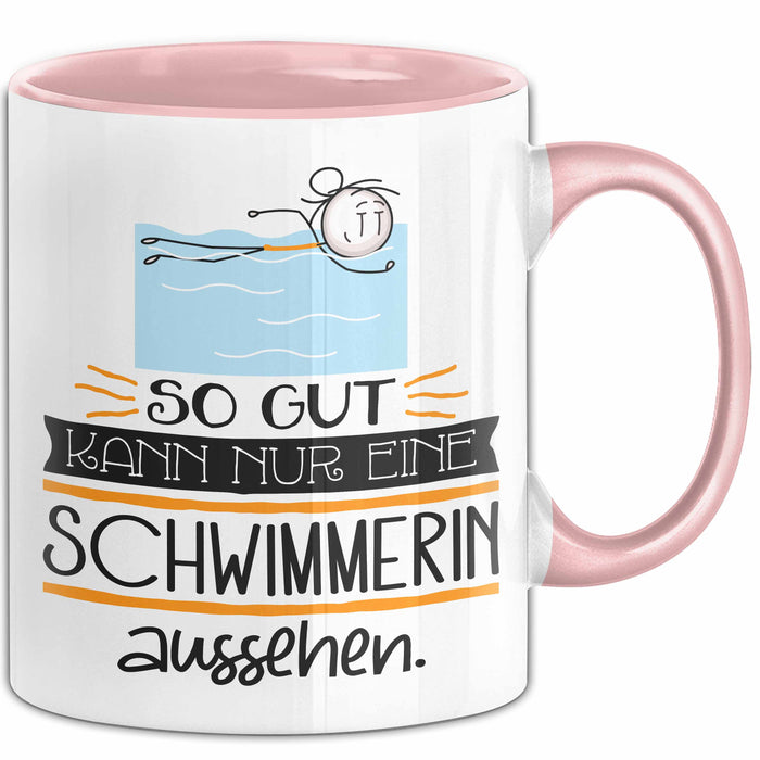 Schwimmerin Geschenk Tasse So Gut Kann Nur Eine Schwimmerin Aussehen Geschenkidee Geburtstag Weihnachten Lustig Rosa Trendation