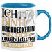 Dachdeckerin Ausbildung Start Geschenk Tasse Ich Bin Dachdeckerin In Der Ausbildung Ich Darf Das Kaffee-Becher Geschenkidee Blau Trendation